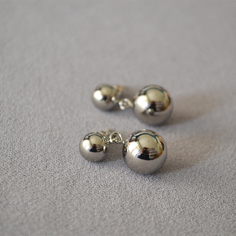 Brass Drop Ball Earrings