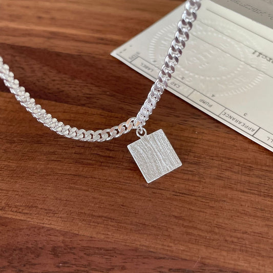 925 Sterling Silver Cube Chain Necklace