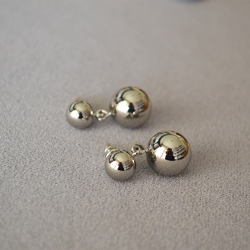 Brass Drop Ball Earrings