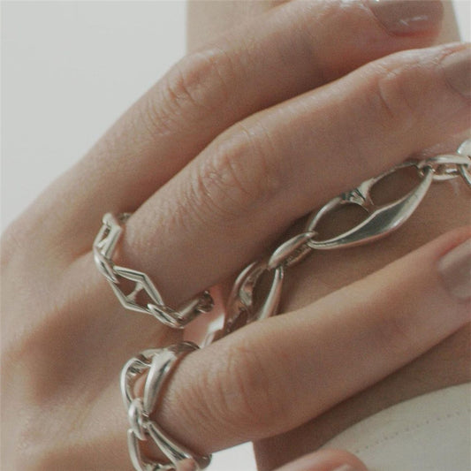 925 Sterling Silver Linked Ring