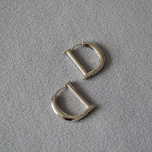 Brass Letter Earrings