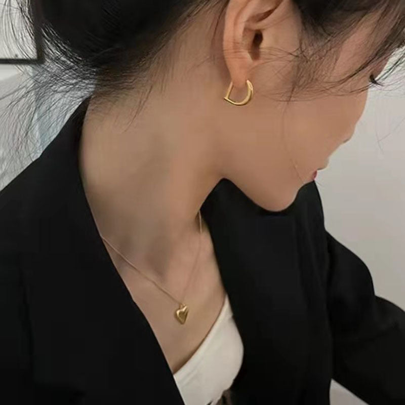 Brass Letter Earrings