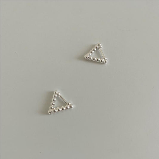 925 Sterling Silver Triangle Beaded Earrings