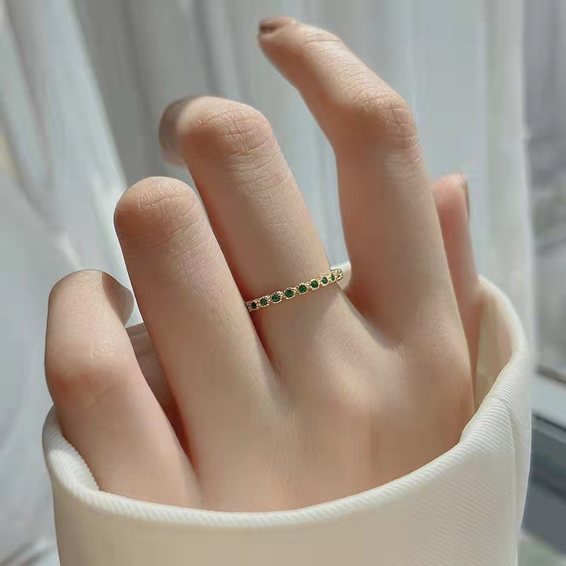 Brass Zircons Adjustable Ring