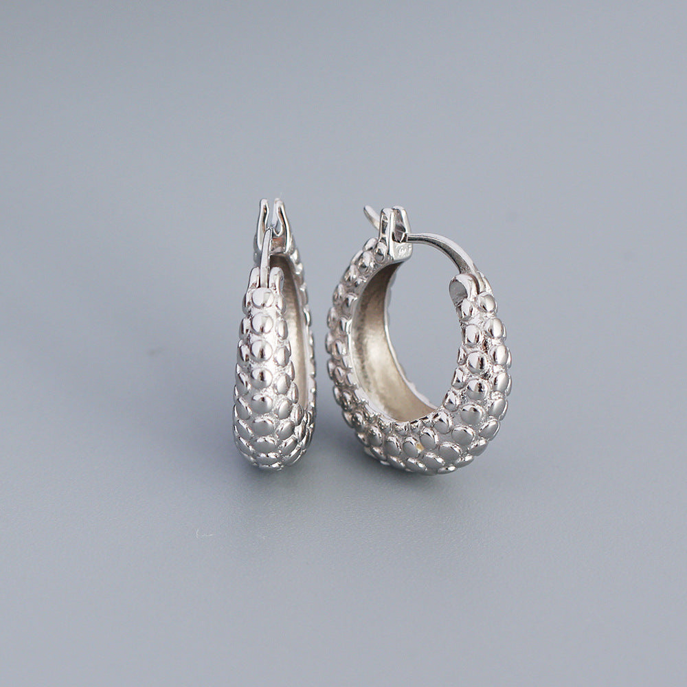 925 Sterling Silver Vintage Fashion Hoop Earrings