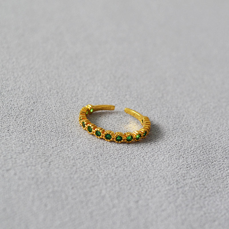 Brass Zircons Adjustable Ring