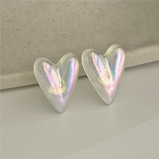 925 Sterling Silver Heart Earring Studs