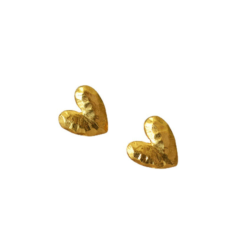 Ins Fashion Brass Sweet Heart Earrings