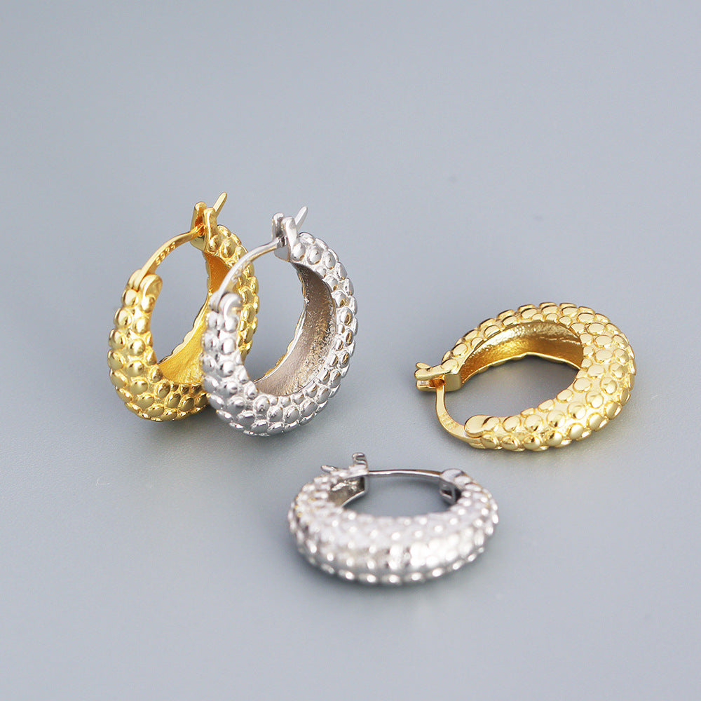 925 Sterling Silver Vintage Fashion Hoop Earrings