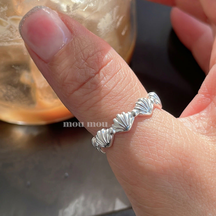 925 Sterling Silver Shell Design Ring