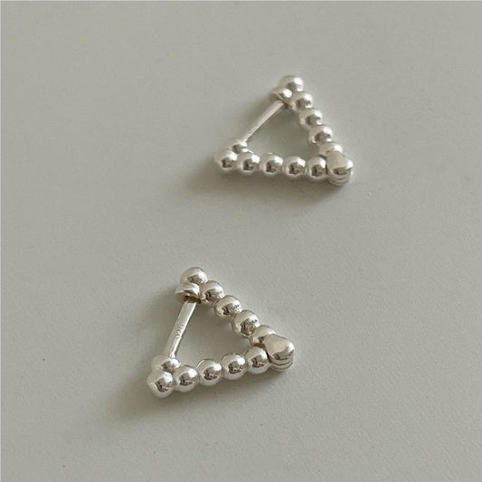 925 Sterling Silver Triangle Beaded Earrings