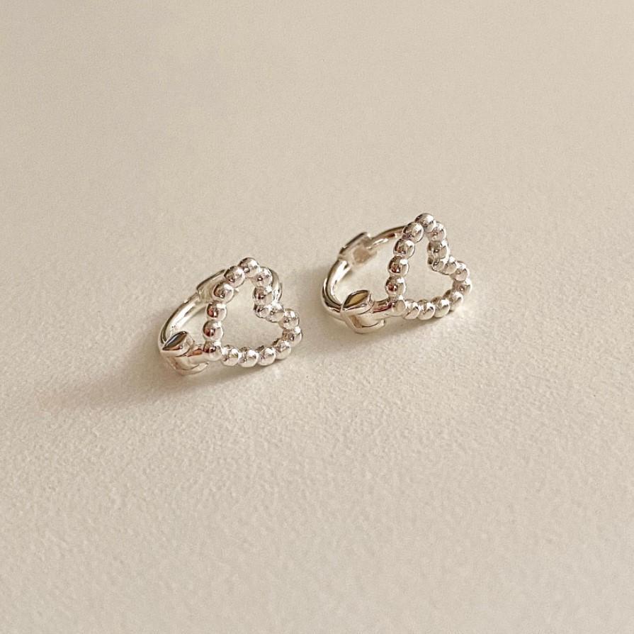 925 Sterling Silver Heart Shape Earrings