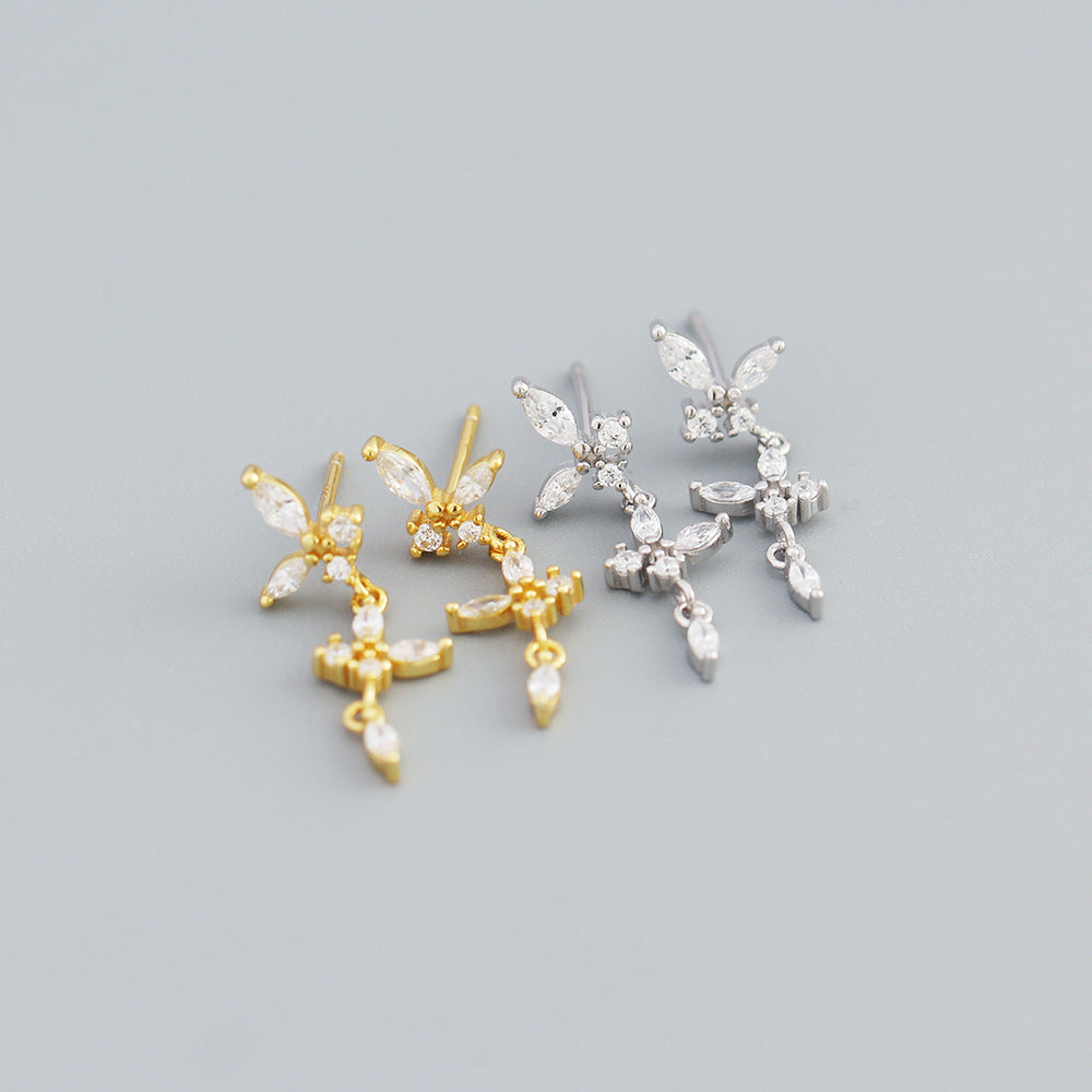 925 Sterling Silver Butterfly Earring Studs