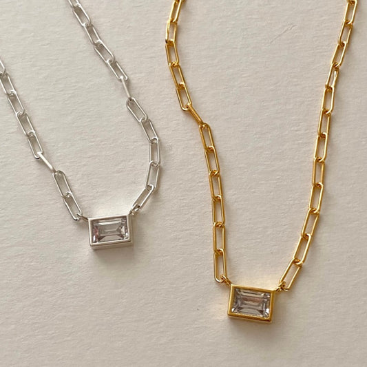 925 Sterling Silver Lenk Chain Cube Pendant Necklace