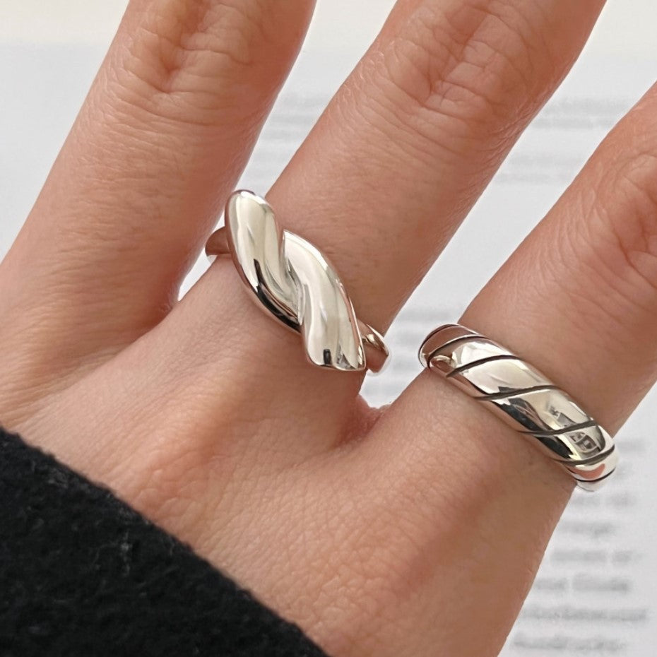 925 Sterling Silver Overlapping Ring