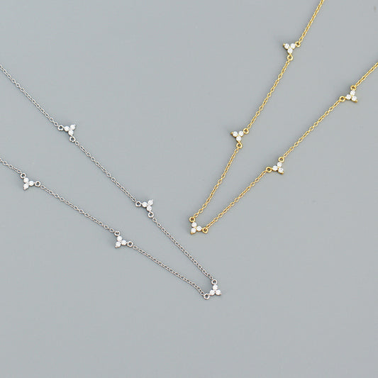 925 Sterling Silver Simple CZ Necklace