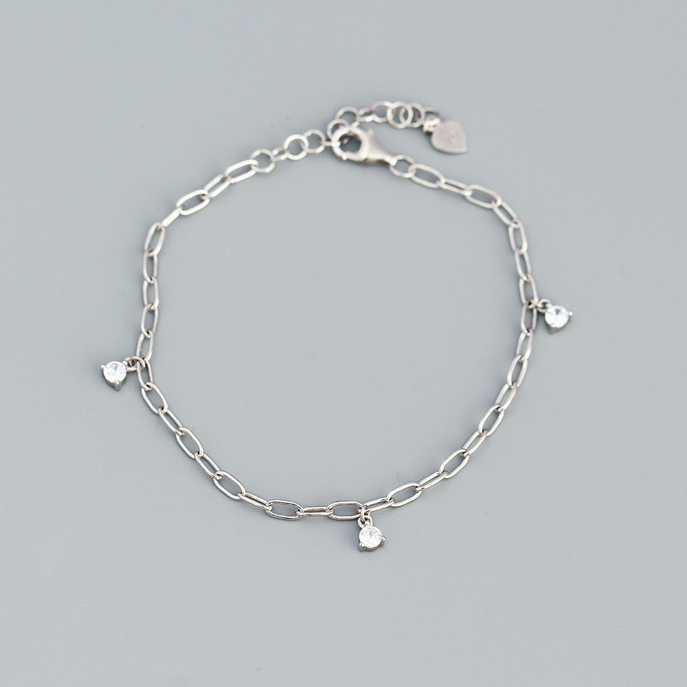 925 Sterling Silver Link Chain Bracelet Bangle