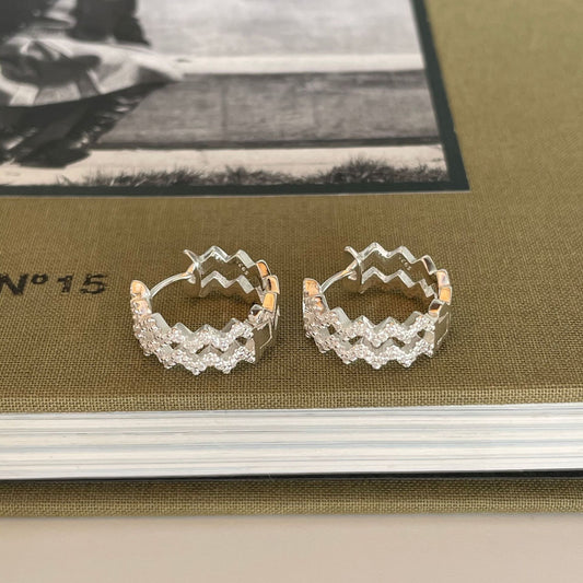 925 Sterling Silver Wave Shape Earrings