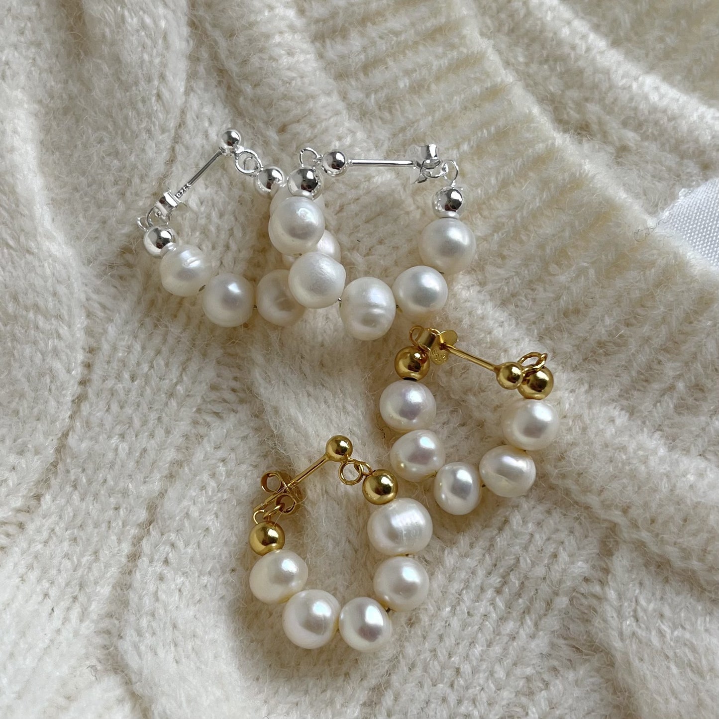 925 Sterling Silver Earrings With Freshwater Pearl