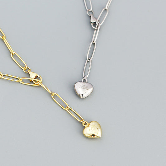 925 Sterling Silver Heart Pendant Necklace