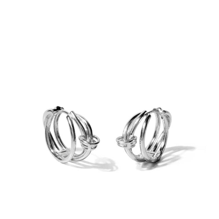 925 Sterling Silver Round Circles Earrings