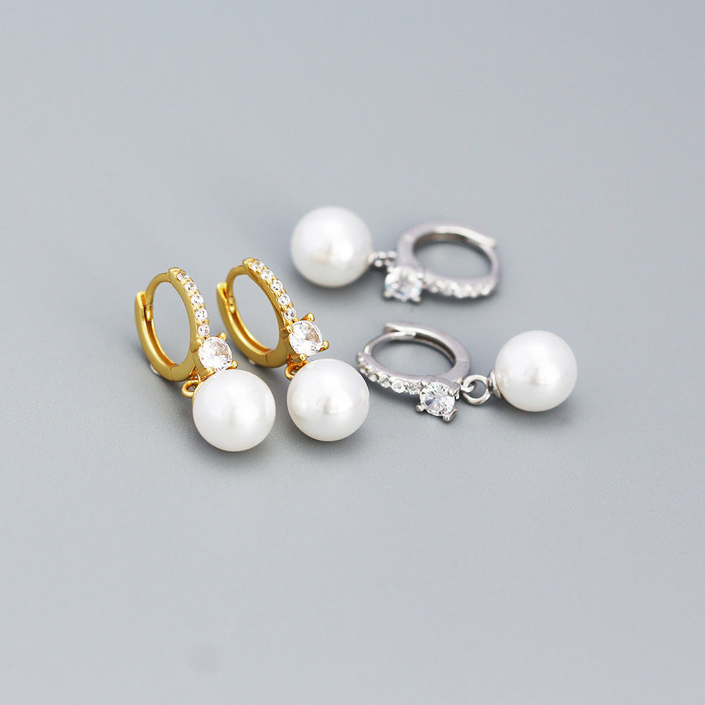 925 Sterling Sliver Earrings With Fresh Water Pearl