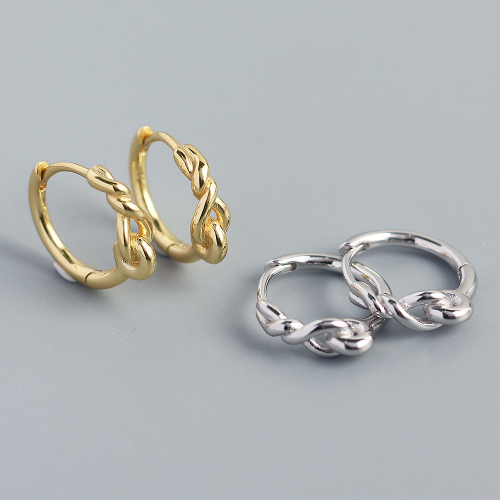 925 Sterling Silver Twisted Earring