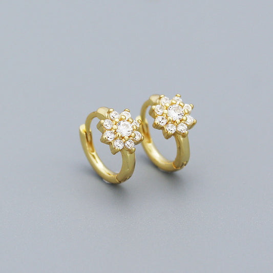 925 Sterling Silver Flower Earrings