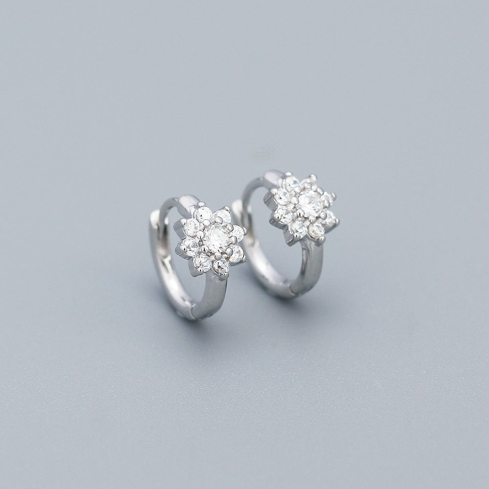 925 Sterling Silver Flower Earrings