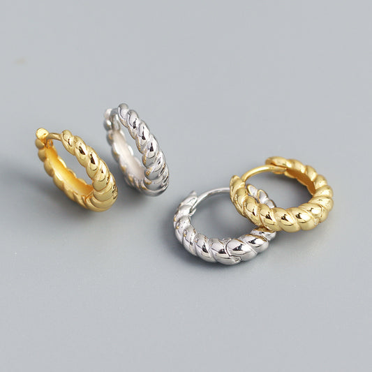 925 Sterling Silver Twisted Earrings