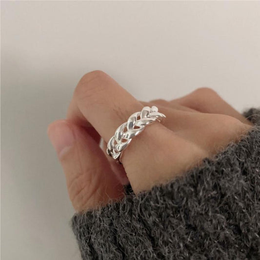 925 Sterling Silver Pleated Ring