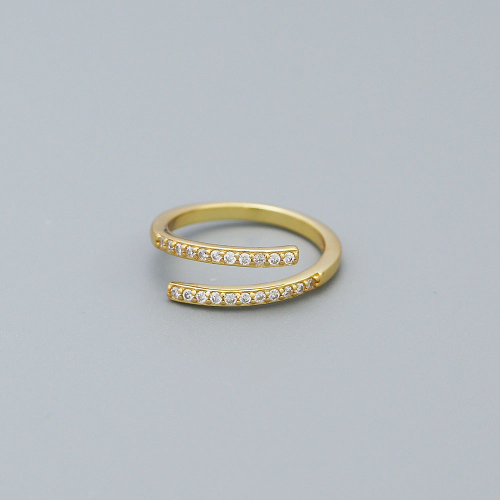 925 Sterling Silver Zircons Ring