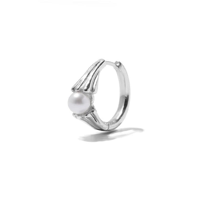 925 Sterling Silver Freshwater Pearl Hoop Earrings