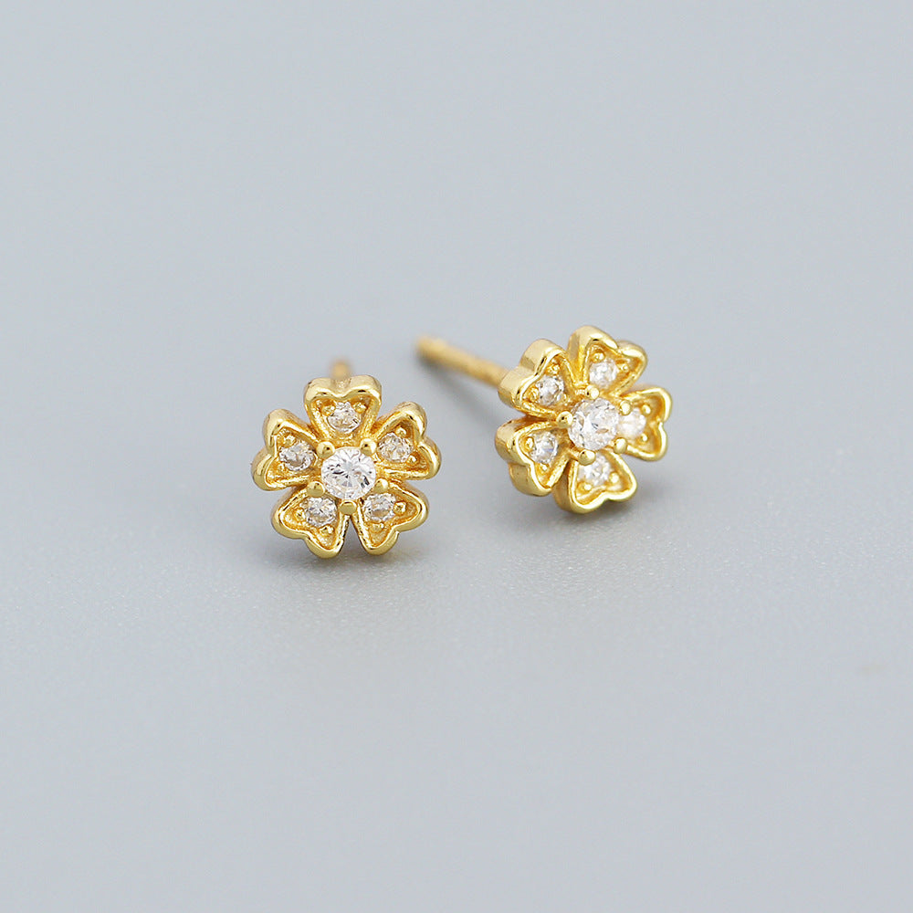 925 Sterling Silver Flower Stud Earrings