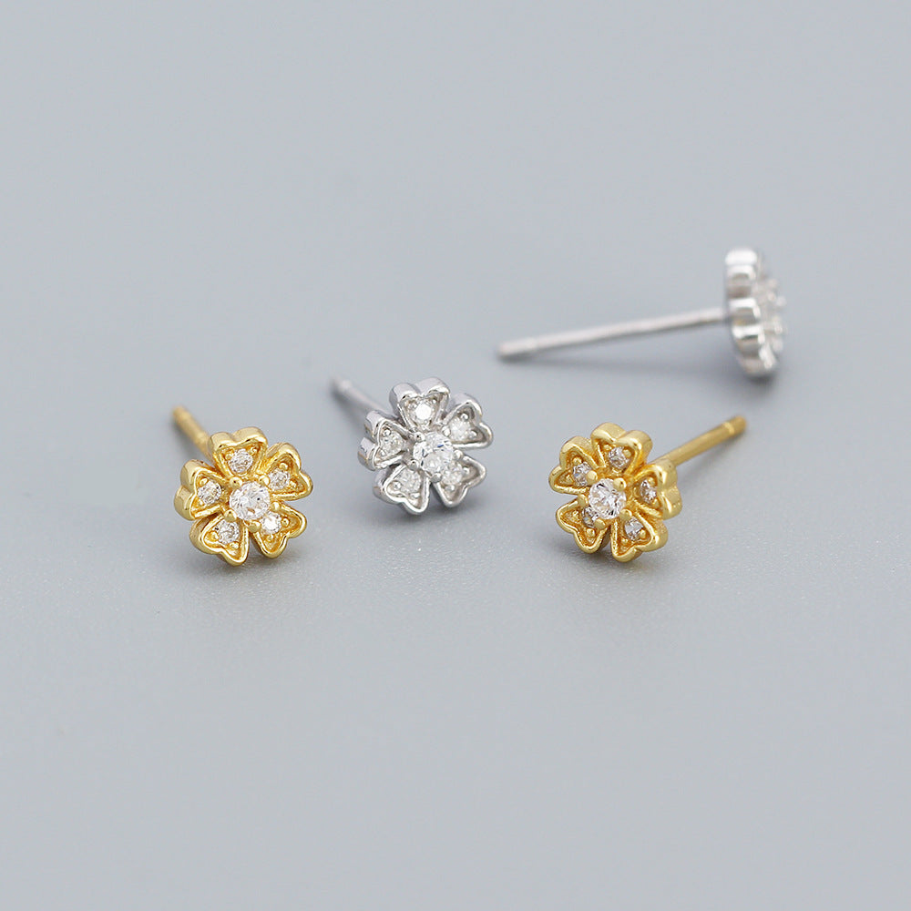 925 Sterling Silver Flower Stud Earrings