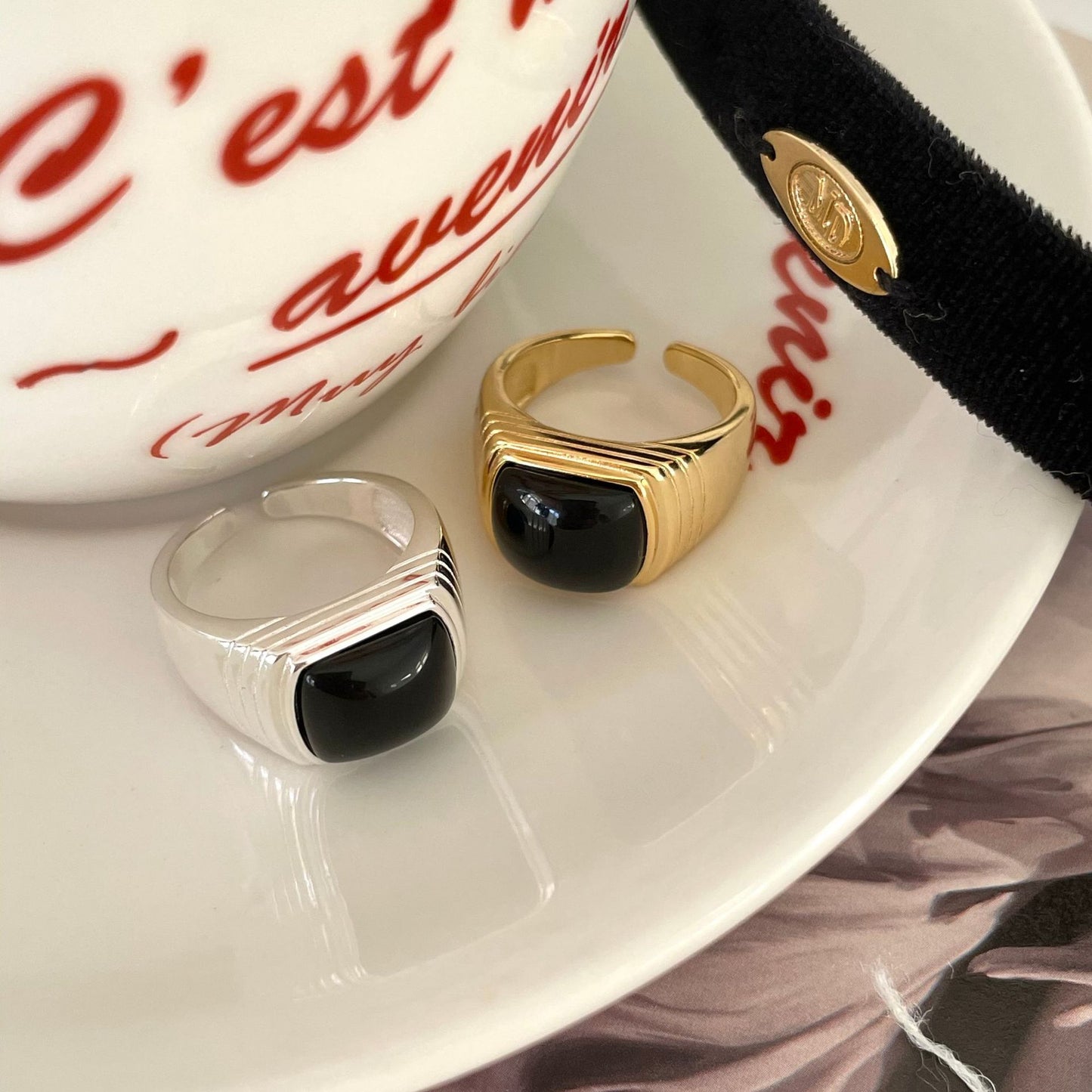 925 Sterling Silver Onyx Ring