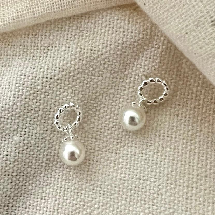 925 Sterling Sliver Earrings Studs With Pearl