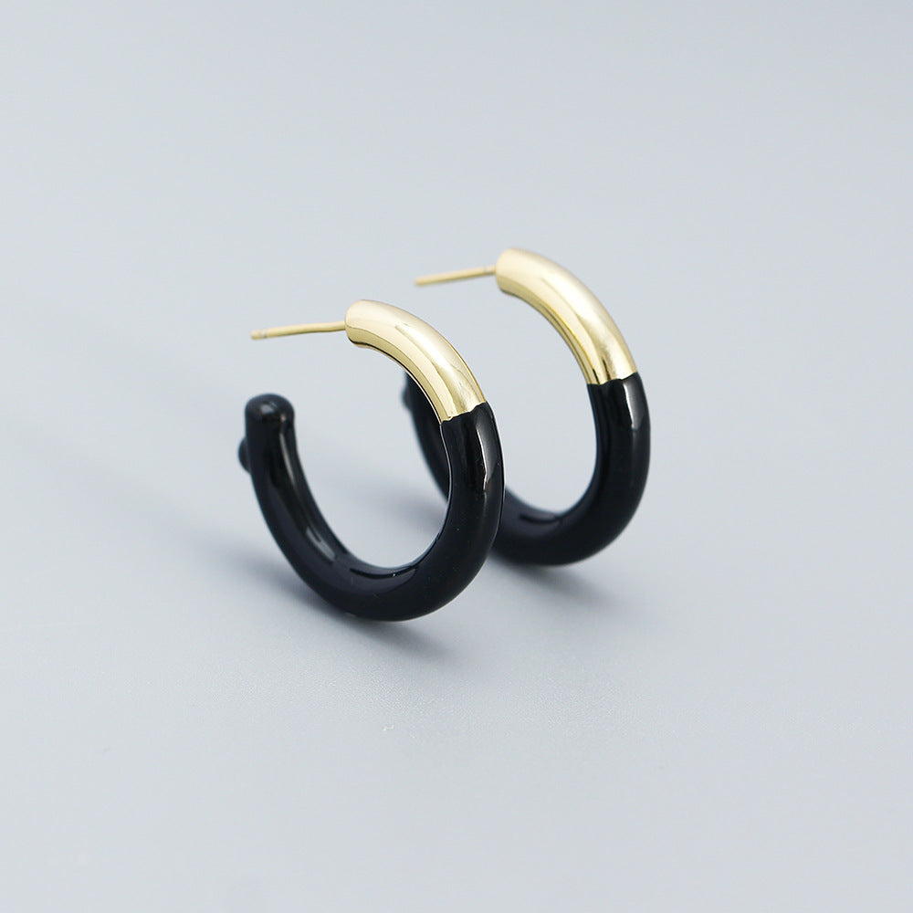 925 Sterling Silver Contrasting Earrings