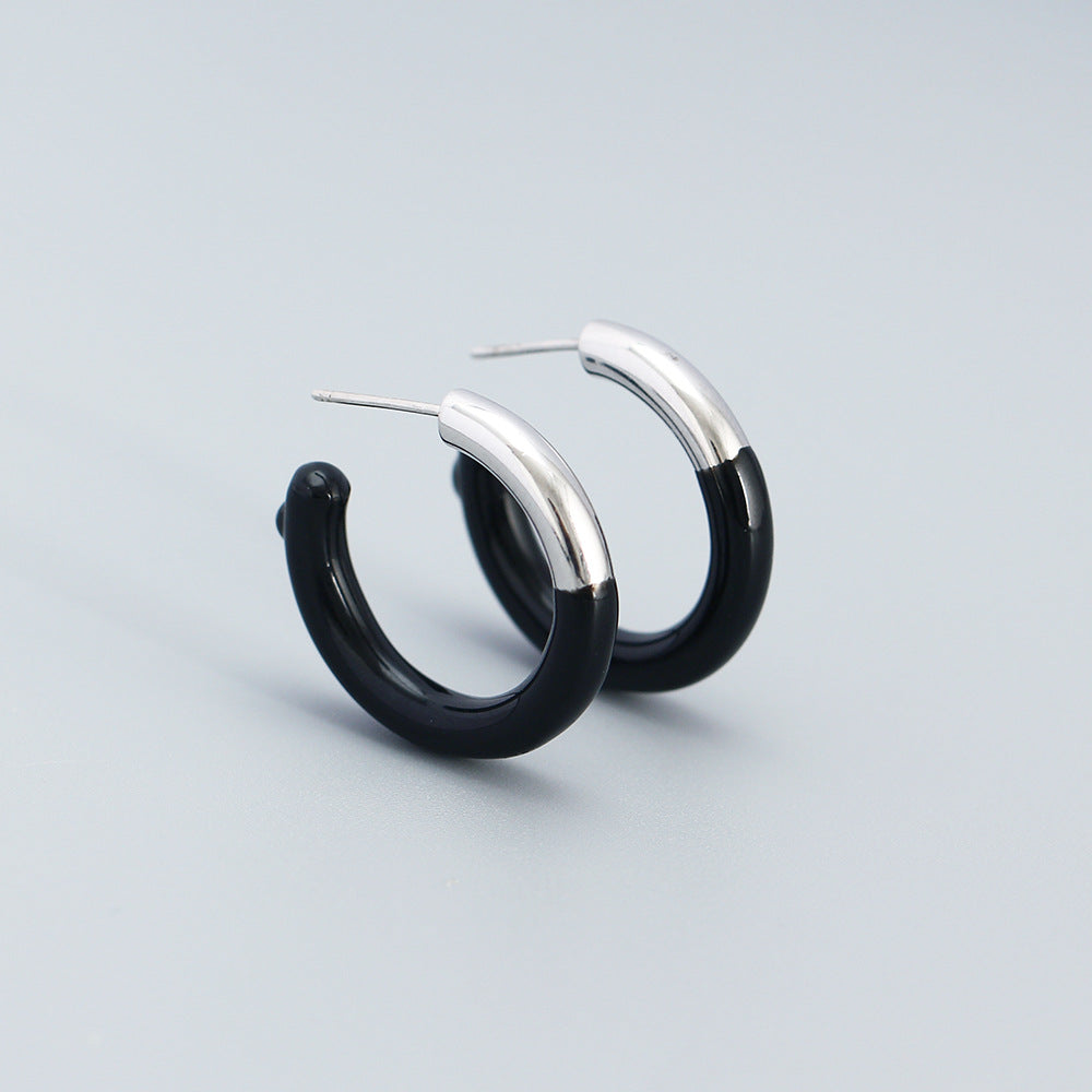 925 Sterling Silver Contrasting Earrings