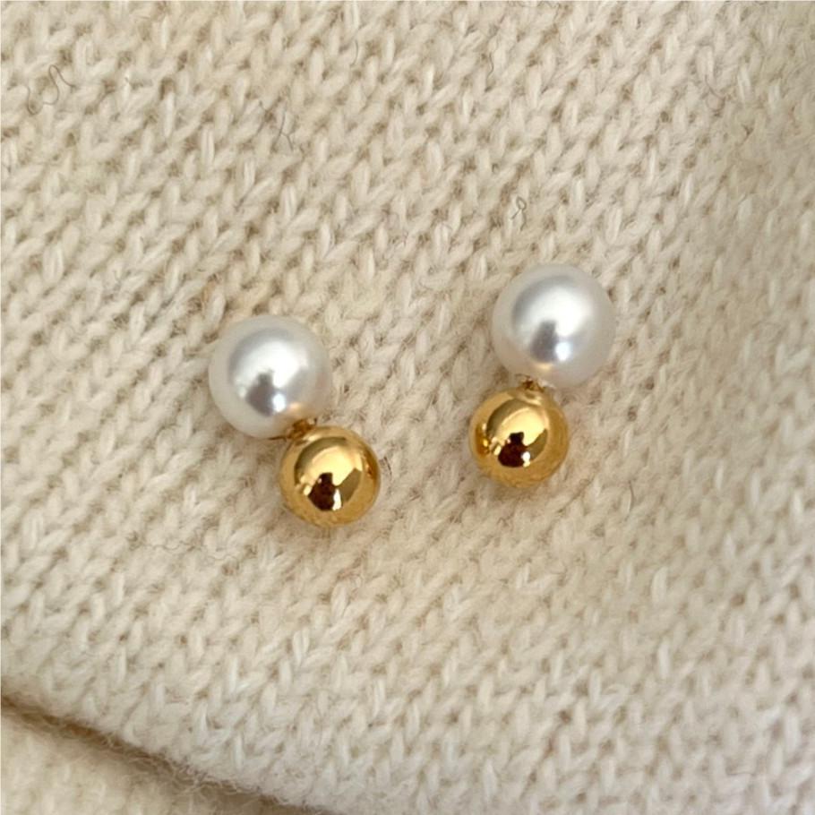 925 Sterling Silver Delicate Pearl Earring Studs