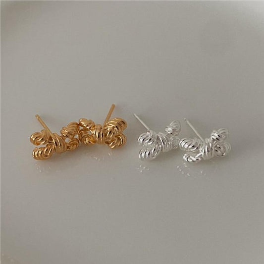 925 Sterling Silver Bone Stud Earrings