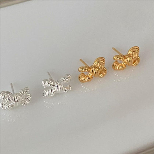 925 Sterling Silver Bone Stud Earrings