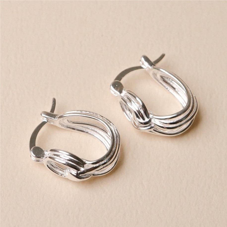 925 Sterling Silver Links Hoop Earrings