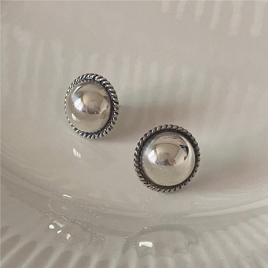 925 Sterling Silver Round Ball Earrings