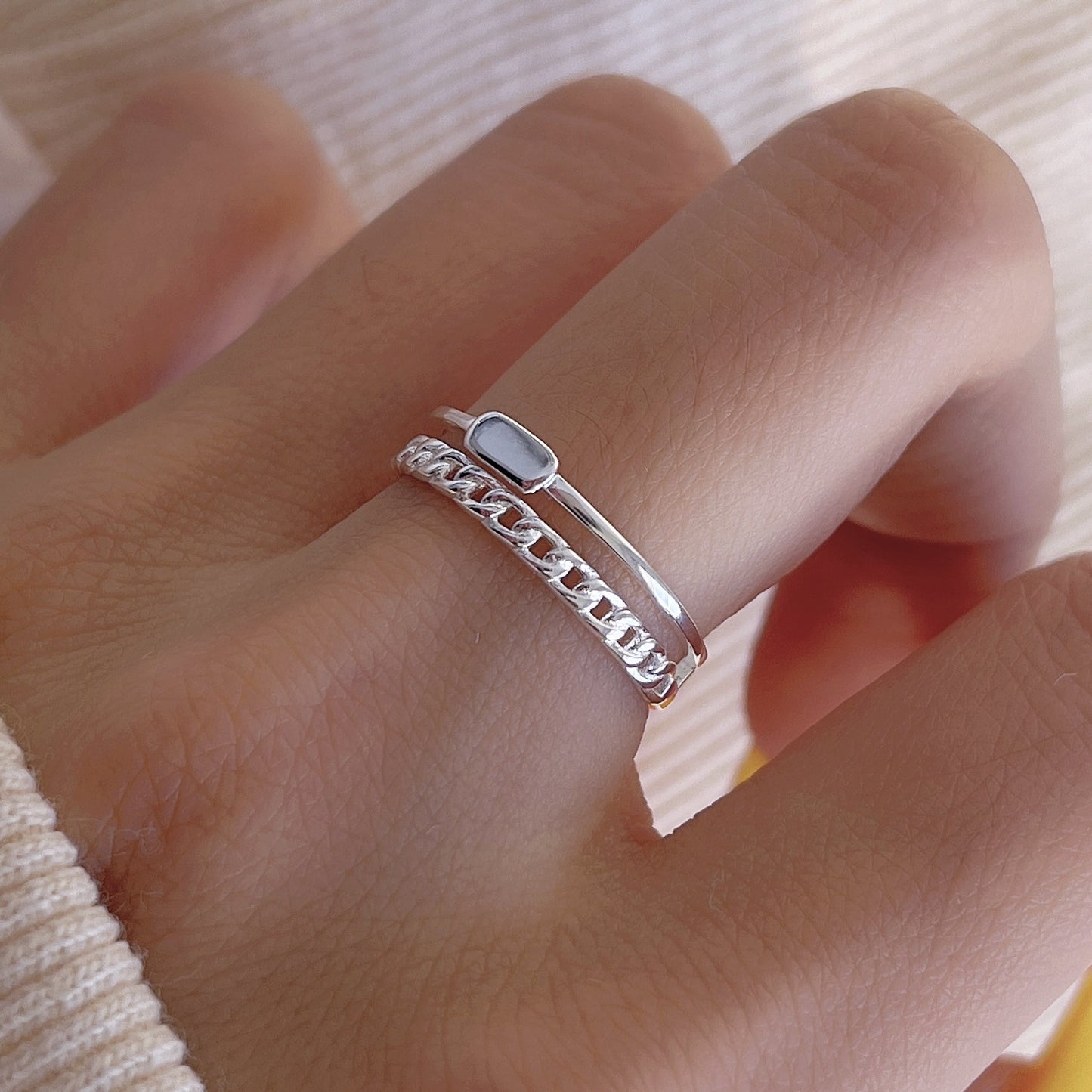925 Sterling Silver Double Layered Ring