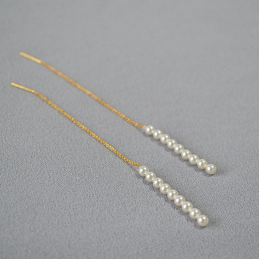 Brass Pearl Earrings