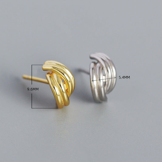 925 Sterling Silver Twisted Earrings