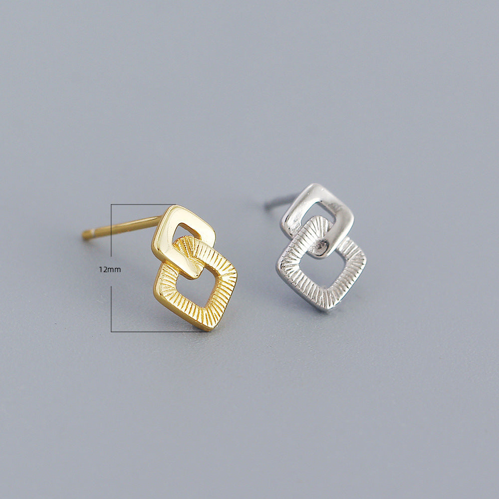 925 Sterling Silver Rhombus Earrings