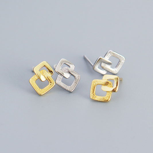 925 Sterling Silver Rhombus Earrings